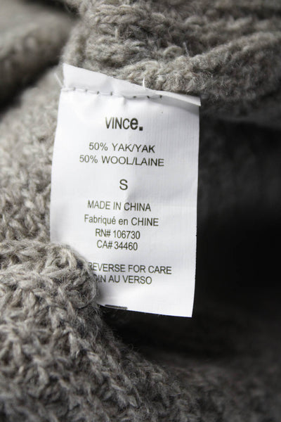 Vince Womens Yak Round Neck Pullover Sweater Gray Size S
