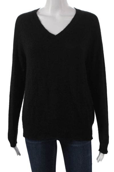 Aqua Cashmere Womens V-Neck Cashmere Pullover Skull Black Size XS