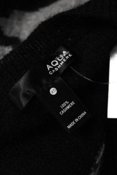 Aqua Cashmere Womens V-Neck Cashmere Pullover Skull Black Size XS