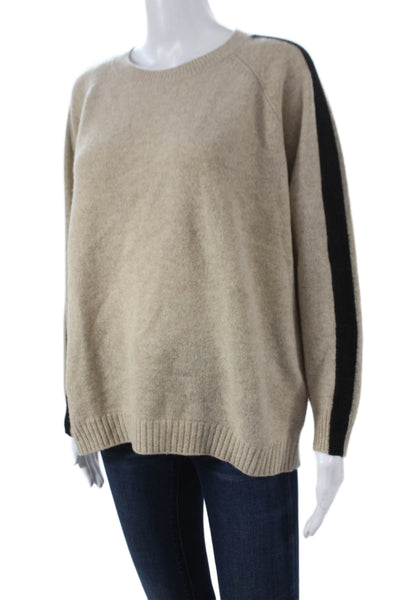 Madewell Womens Pullover Sweater Merino Wool Striped Crew Neck Beige Size XS