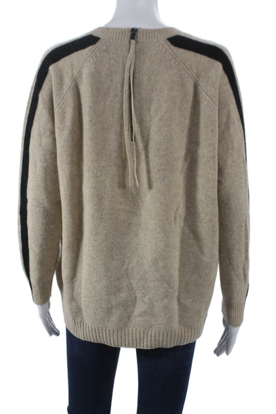 Madewell Womens Pullover Sweater Merino Wool Striped Crew Neck Beige Size XS
