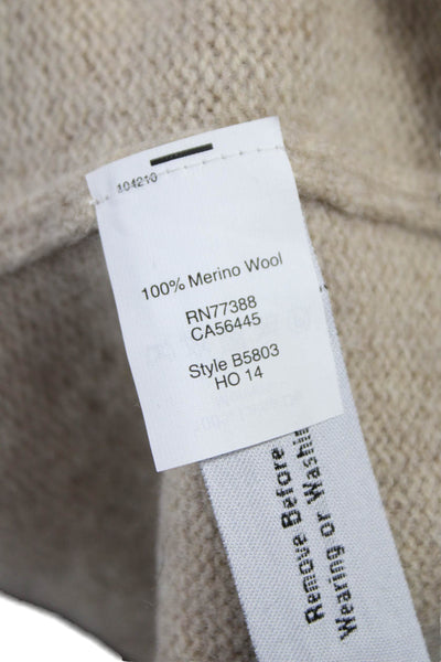 Madewell Womens Pullover Sweater Merino Wool Striped Crew Neck Beige Size XS