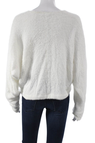 FP One by Free People Womens Cardigan White V Neck Nylon Long Sleeve Size XS
