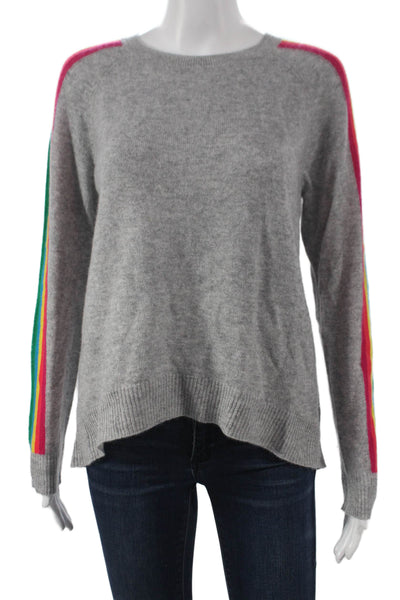 Aqua Cashmere Women Pullover Sweater Gray Cashmere Crew Neck Size XS