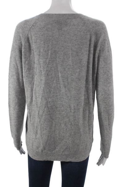 Aqua Cashmere Women Pullover Sweater Gray Cashmere Crew Neck Size XS