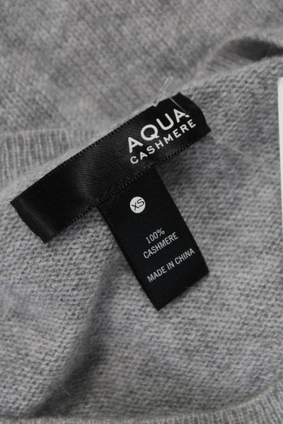 Aqua Cashmere Women Pullover Sweater Gray Cashmere Crew Neck Size XS
