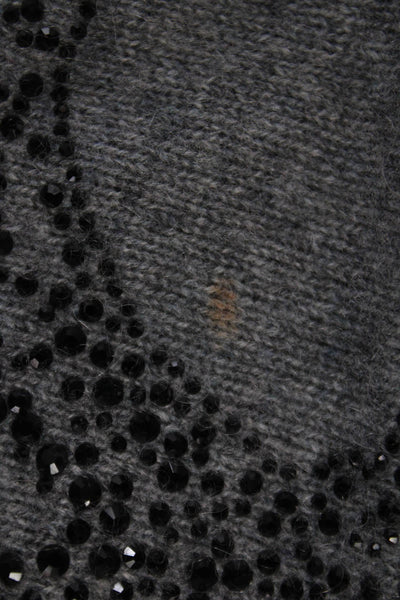 Aqua Cashmere Womens Gray Skull Graphic Crew Neck Pullover Size XS