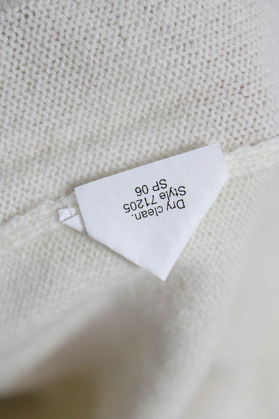 J Crew Womens Ivory Cashmere Crew Neck Pullover Long Sleeve Size XS