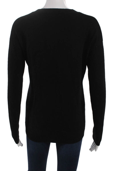 Aqua Cashmere Women Pullover Sweater Black Cashmere Camouflage Skull Size XS