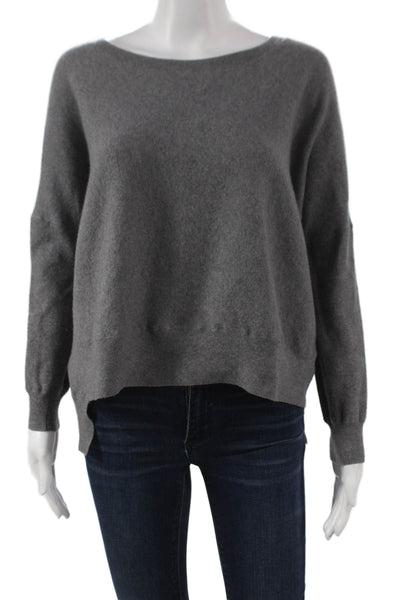 Vince Womens Wool Pullover Sweater Boat Neck Gray Long Sleeve Size S