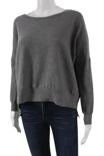 Vince Womens Wool Pullover Sweater Boat Neck Gray Long Sleeve Size S