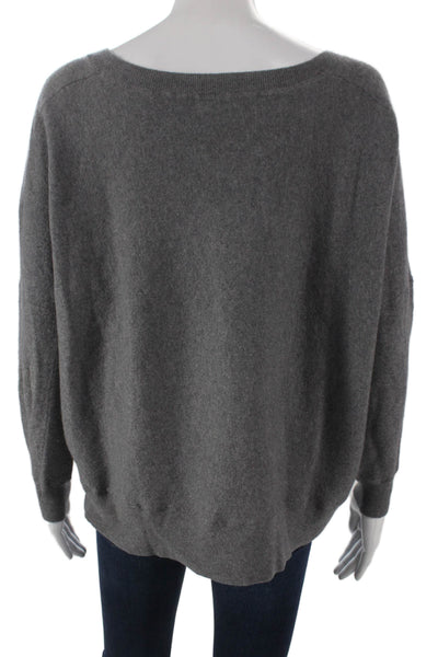 Vince Womens Wool Pullover Sweater Boat Neck Gray Long Sleeve Size S