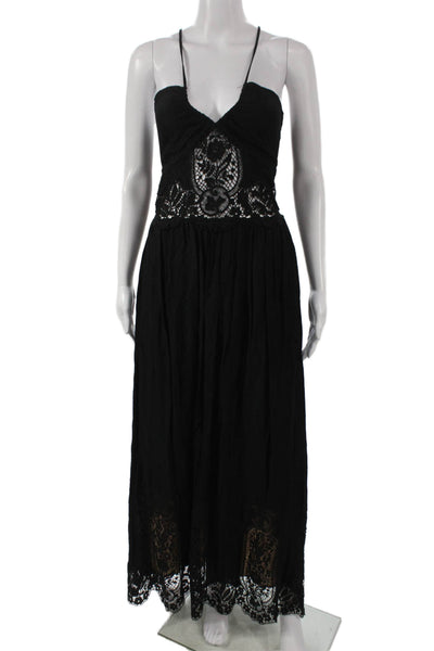 Nightcap Clothing Women Black Maxi Dress V-Neck Sleeveless Rayon Zip Size 3