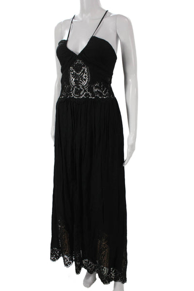 Nightcap Clothing Women Black Maxi Dress V-Neck Sleeveless Rayon Zip Size 3