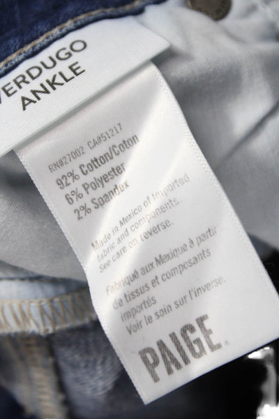 Paige Womens Ankle Jeans Blue High Rise Size 28