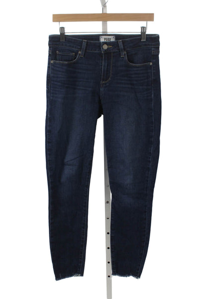 Paige Women Blue High Rise Ankle Jeans Cotton Inseam 30 Size 28