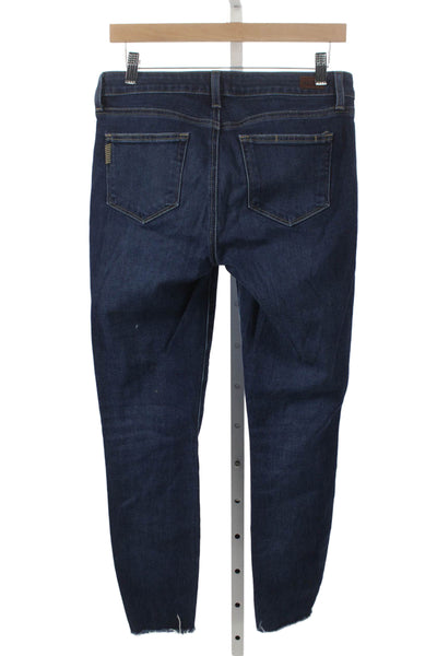 Paige Women Blue High Rise Ankle Jeans Cotton Inseam 30 Size 28