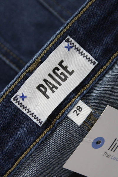 Paige Women Blue High Rise Ankle Jeans Cotton Inseam 30 Size 28