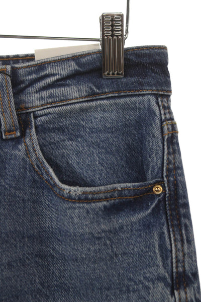 Zara Women Mom Jeans Blue Cotton High Rise Button Inseam 26 Size 8