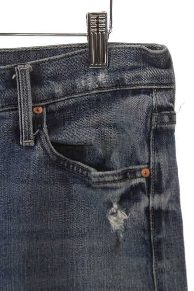 Mother Superior Womens Straight Blue Cotton Jeans High Rise Size 30