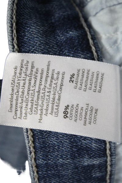 Mother Superior Womens Straight Blue Cotton Jeans High Rise Size 30