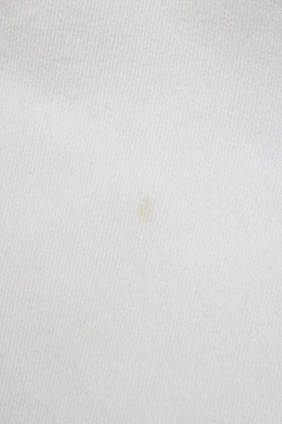 Agolde Women Ankle Jeans White Mid Rise Button Cotton Size 30