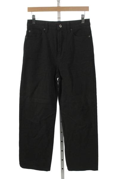 Rowan Womens Black Wide Leg Cotton Blend Jeans Size 26