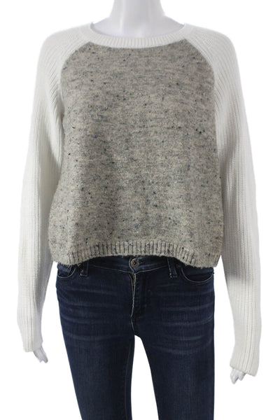 Stitches + Stripes Womens Gray Cotton Pullover Round Neck Long Sleeve Size S