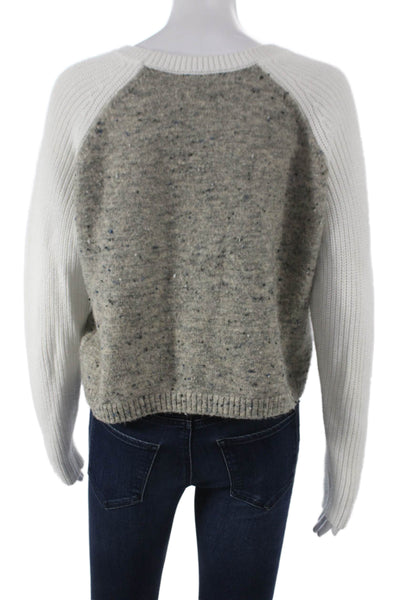 Stitches + Stripes Womens Gray Cotton Pullover Round Neck Long Sleeve Size S