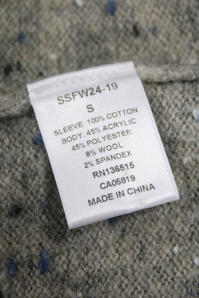 Stitches + Stripes Womens Gray Cotton Pullover Round Neck Long Sleeve Size S