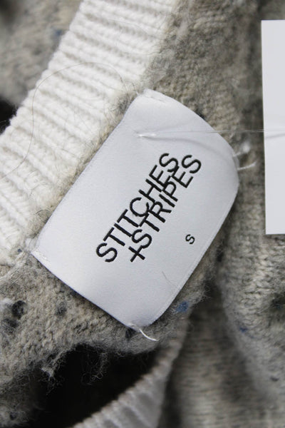 Stitches + Stripes Womens Gray Cotton Pullover Round Neck Long Sleeve Size S