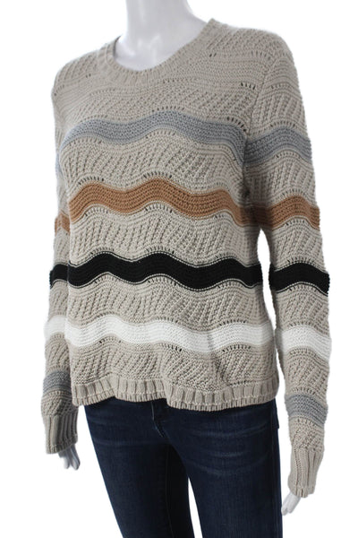 Cotton By Autumn Cashmere Women Pullover Sweater Beige Crewneck Size M