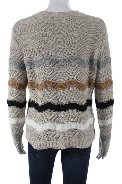 Cotton By Autumn Cashmere Women Pullover Sweater Beige Crewneck Size M