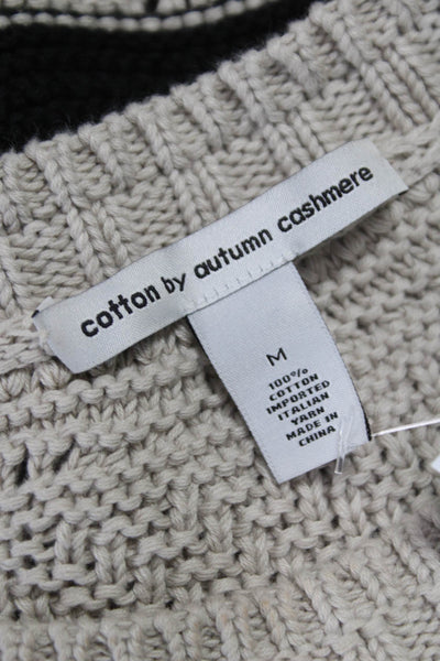 Cotton By Autumn Cashmere Women Pullover Sweater Beige Crewneck Size M