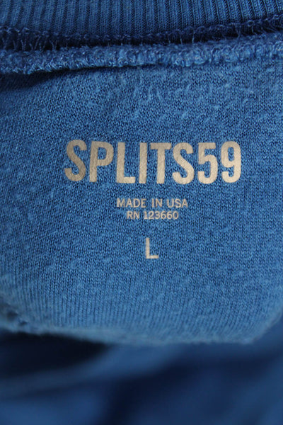 Splits 59 Womens Pullover Sweatshirt Blue Modal Crew Neck Long Sleeve Size L