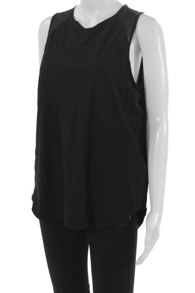 Lululemon Women Black Sleeveless Basic Tank Polyester Round Neck Size S