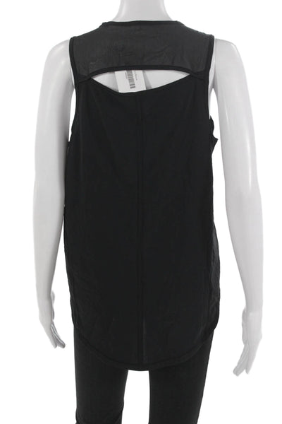 Lululemon Women Black Sleeveless Basic Tank Polyester Round Neck Size S