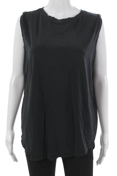 Lululemon Women Basic Cotton Gray Sleeveless Round Neck Tank Top Size 8