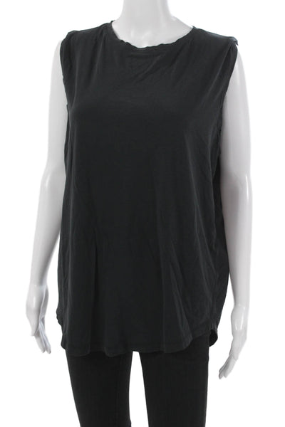 Lululemon Women Basic Cotton Gray Sleeveless Round Neck Tank Top Size 8