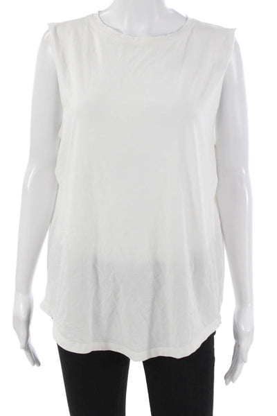 Lululemon Women Basic Cotton White Round Neck Tank Size 10