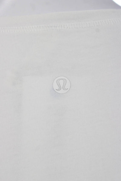 Lululemon Women Basic Cotton White Round Neck Tank Size 10