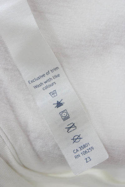 Lululemon Women White Basic Sleeveless Tank Crew Neck Cotton Blend Size 8