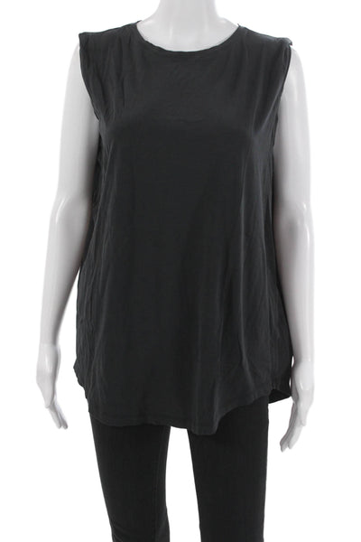 Lululemon Women Basic Tank Gray Polyester Round Neck Sleeveless Pullover Size S
