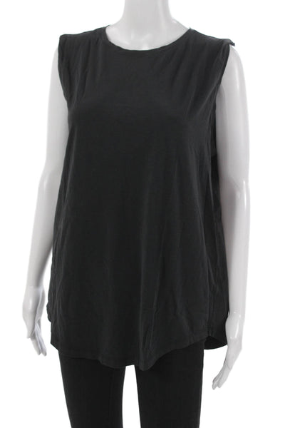 Lululemon Women Basic Tank Gray Polyester Round Neck Sleeveless Pullover Size S