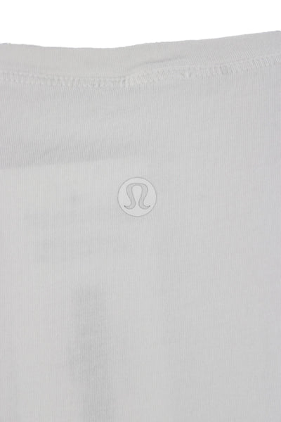 Lululemon Women White Basic Sleeveless Tank Polyester Round Neck Size S