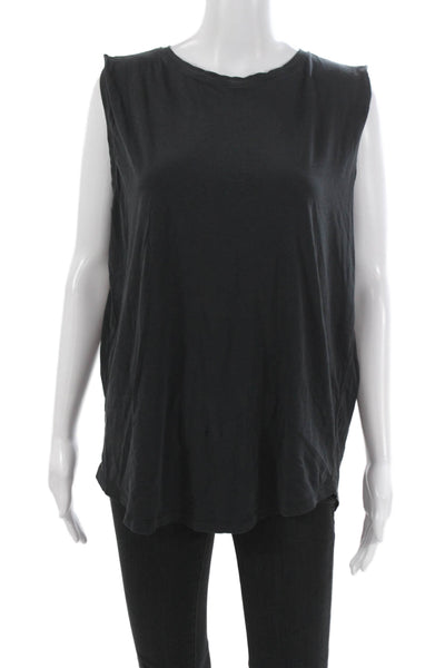Lululemon Womens Black Pima Cotton Sleeveless Tank Crew Neck Size 10