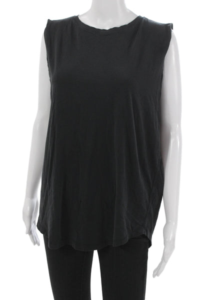 Lululemon Womens Black Pima Cotton Sleeveless Tank Crew Neck Size 10