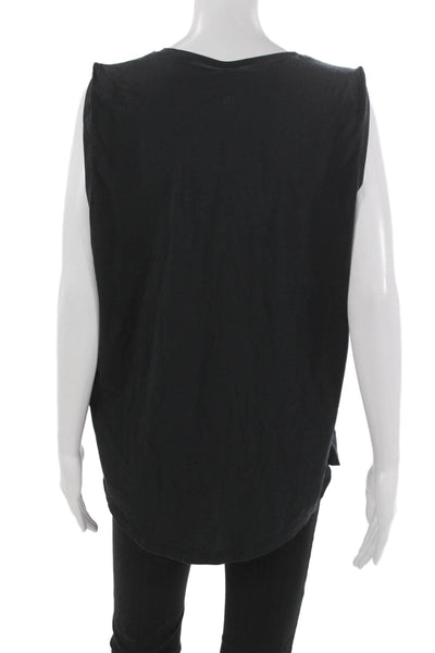 Lululemon Womens Black Pima Cotton Sleeveless Tank Crew Neck Size 10