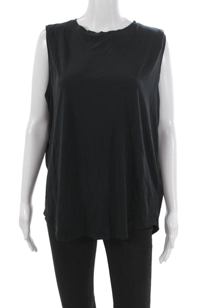 Lululemon Womens Black Pima Cotton Basic Tank Sleeveless Round Neck Size 10