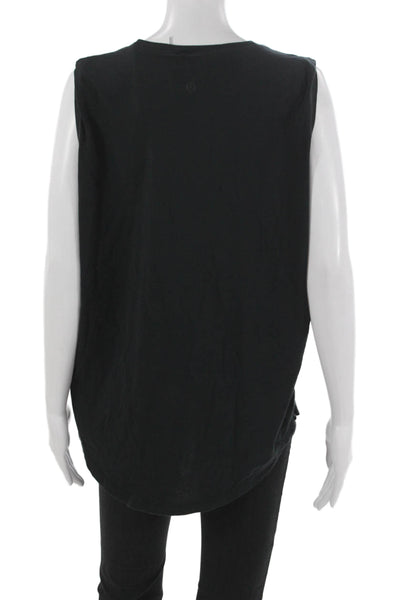 Lululemon Womens Black Pima Cotton Basic Tank Sleeveless Round Neck Size 10